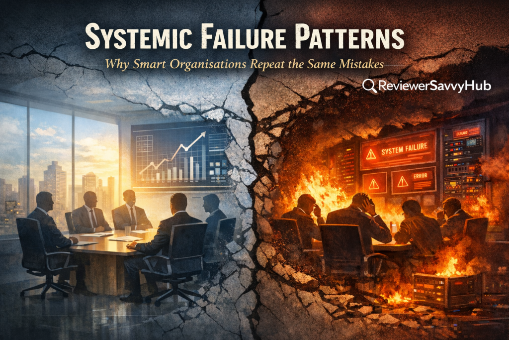 Systemic failure patterns showing how smart organisations repeat the same mistakes under pressure