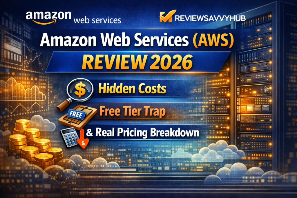 Amazon Web Services AWS Review 2026 showing hidden costs free tier trap and real pricing breakdown analysis by ReviewSavvyHub
